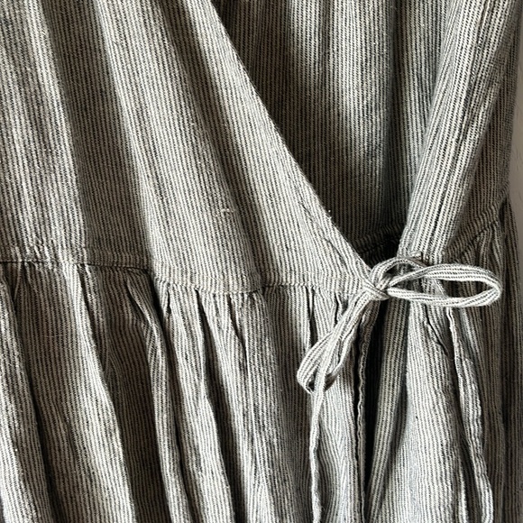 Simply Grey Linen Wrap Dress - Picture 1 of 9